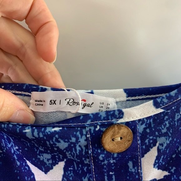 ROSEGAL American Flag Sleeveless High Low Tank Top Size 5X - Picture 7 of 11